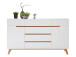 Sideboard >Griffith< in Weiß/Matt aus MDF - 169x101x40cm (BxHxT)