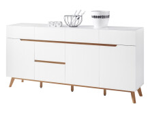 Sideboard >Griffith< in Weiß/Matt aus MDF -...