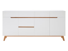 Sideboard >Griffith< in Weiß/Matt aus MDF - 193x95x40cm (BxHxT)