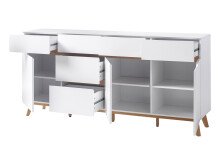 Sideboard >Griffith< in Weiß/Matt aus MDF - 193x95x40cm (BxHxT)