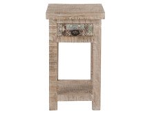 Beistelltisch >Singrauli< in ANTIQUE weiß aus Mangoholz - 35x75x35cm (BxHxT)