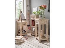 Beistelltisch >Singrauli< in ANTIQUE weiß aus Mangoholz - 35x75x35cm (BxHxT)