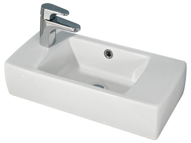 Waschbecken >Sheela I< in Weiß aus Keramik - 50x12x25cm (BxHxT)