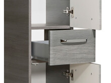 Midischrank >Abelica I< in Graphit Struktur aus Glas - 30x141x33cm (BxHxT)