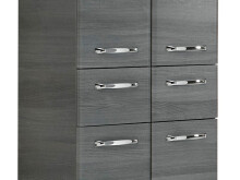 Midischrank >Abelica II< in Graphit Struktur aus Glas - 60x141x33cm (BxHxT)