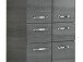Midischrank >Abelica II< in Graphit Struktur aus Glas - 60x141x33cm (BxHxT)