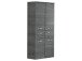 Midischrank >Abelica II< in Graphit Struktur aus Glas - 60x141x33cm (BxHxT)