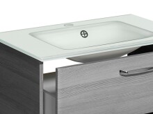 Waschtisch-Set >Abelica I< in Weiß aus Glas - 74,5x54,5x45cm (BxHxT)