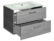 Waschtisch-Set >Abelica I< in Weiß aus Glas -...