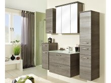 Waschtisch-Set >Abelica I< in Weiß aus Glas - 74,5x54,5x45cm (BxHxT)