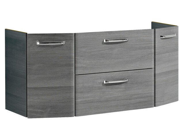 Waschbeckenunterschrank >Abelica II< in Graphit Struktur - 111x51,5x48 (BxHxT)