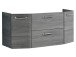 Waschbeckenunterschrank >Abelica II< in Graphit Struktur - 111x51,5x48 (BxHxT)