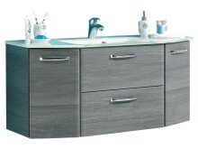 Waschtisch-Set >Abelica II< in Weiß aus Glas