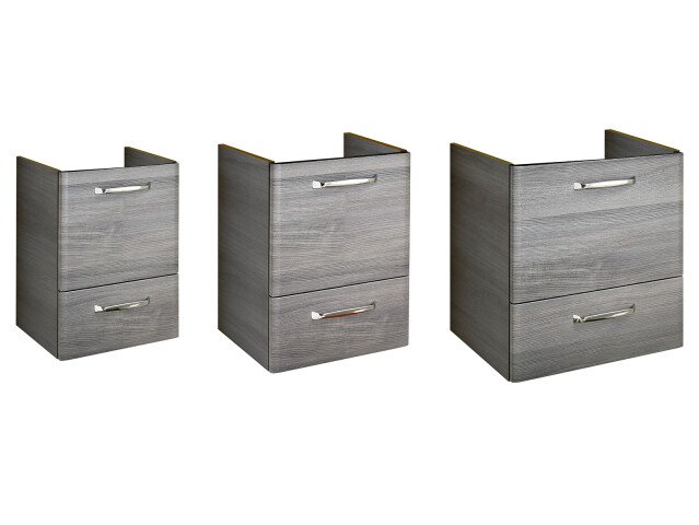 Waschbeckenunterschrank >Abelica III< in Graphit Struktur aus MDF - 52cm (H)