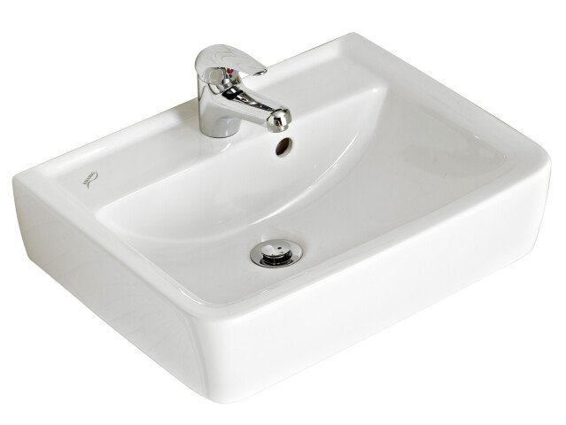 Waschbecken >Abelica II< in Weiß aus Keramik - 50x12x39cm (BxHxT)
