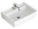 Waschbecken >Abelica II< in Weiß aus Keramik - 50x12x39cm (BxHxT)