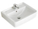 Waschbecken >Abelica II< in Weiß aus Keramik - 55x12x44cm (BxHxT)