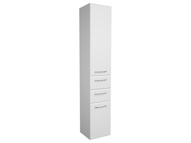 Hochschrank >Carrie< in Weiß-Glanz aus Glas - 35x185,5x33cm (BxHxT)