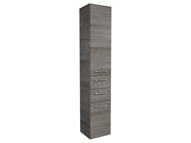 Hochschrank >Carrie< in Graphit Struktur quer aus Glas - 35x185,5x33cm (BxHxT)