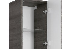 Hochschrank >Carrie< in Graphit Struktur quer aus Glas - 35x185,5x33cm (BxHxT)