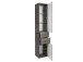Hochschrank >Carrie< in Graphit Struktur quer aus Glas - 35x185,5x33cm (BxHxT)