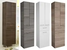Hochschrank >Carrie< in Chrom-Glanz aus Glas -...