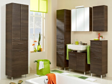 Hochschrank >Carrie< in Chrom-Glanz aus Glas - 50x185,5x33cm (BxHxT)