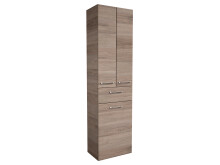 Hochschrank >Carrie< in Chrom-Glanz aus Glas - 50x185,5x33cm (BxHxT)