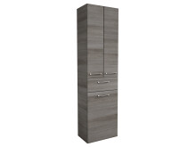 Hochschrank >Carrie< in Chrom-Glanz aus Glas - 50x185,5x33cm (BxHxT)