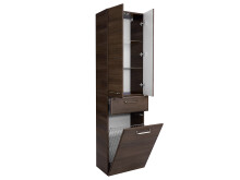 Hochschrank >Carrie< in Chrom-Glanz aus Glas - 50x185,5x33cm (BxHxT)