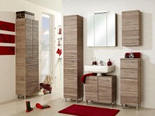 Hochschrank >Carrie< in Chrom-Glanz aus Glas - 50x185,5x33cm (BxHxT)