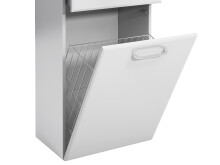 Hochschrank >Carrie< in Weiß Glanz aus Glas - 50x185,5x33cm (BxHxT)