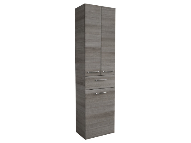 Hochschrank >Carrie< in Graphit Struktur aus Glas - 50x185,5x33cm (BxHxT)