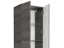 Hochschrank >Carrie< in Graphit Struktur aus Glas - 50x185,5x33cm (BxHxT)