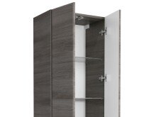 Hochschrank >Carrie< in Graphit Struktur aus Glas - 50x185,5x33cm (BxHxT)