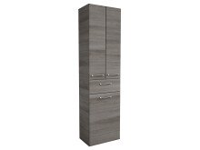 Hochschrank >Carrie< in Graphit Struktur aus Glas - 50x185,5x33cm (BxHxT)