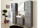 Hochschrank >Carrie< in Graphit Struktur aus Glas - 50x185,5x33cm (BxHxT)