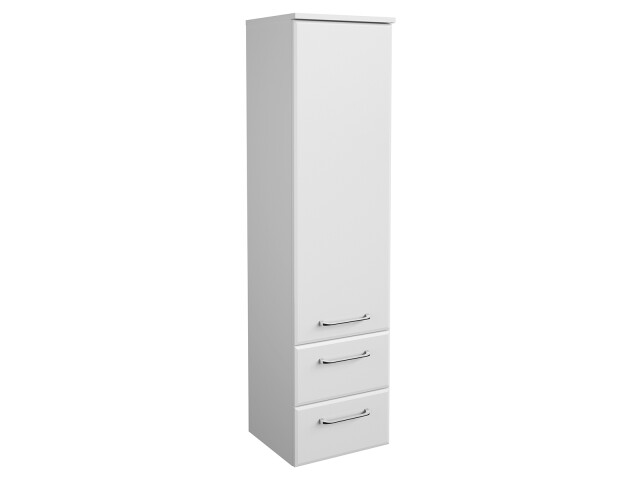 Midischrank >Carrie I< in Weiß aus Glas - 35x136,1x33cm (BxHxT)