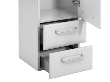 Midischrank >Carrie I< in Weiß aus Glas - 35x136,1x33cm (BxHxT)