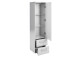 Midischrank >Carrie I< in Weiß aus Glas - 35x136,1x33cm (BxHxT)