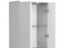 Midischrank >Carrie II< in Weiß/Hochglanz aus Glas - 50x136,1x33cm (BxHxT)