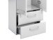 Midischrank >Carrie II< in Weiß/Hochglanz aus Glas - 50x136,1x33cm (BxHxT)