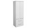 Midischrank >Carrie II< in Weiß/Hochglanz aus Glas - 50x136,1x33cm (BxHxT)