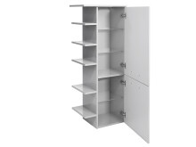 Midischrank >Carrie III< in Weiß/Hochglanz aus Glas - 50x123x33cm (BxHxT)