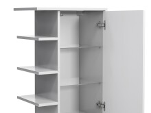 Midischrank >Carrie III< in Weiß/Hochglanz aus Glas - 50x123x33cm (BxHxT)