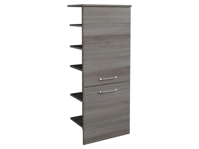 Midischrank >Carrie III< in Graphit Struktur aus Glas - 50x123x33cm (BxHxT)