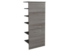 Midischrank >Carrie III< in Graphit Struktur aus Glas - 50x123x33cm (BxHxT)
