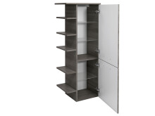 Midischrank >Carrie III< in Graphit Struktur aus Glas - 50x123x33cm (BxHxT)