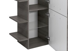 Midischrank >Carrie III< in Graphit Struktur aus Glas - 50x123x33cm (BxHxT)