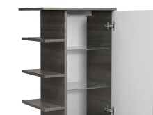 Midischrank >Carrie III< in Graphit Struktur aus Glas - 50x123x33cm (BxHxT)